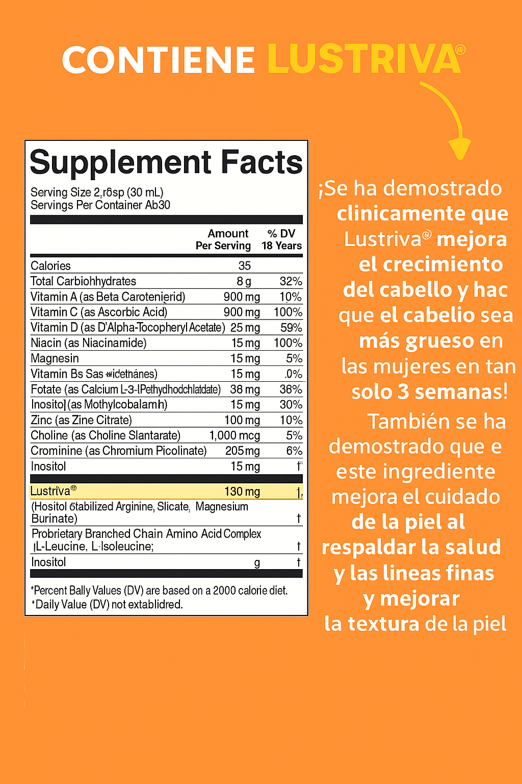 Multivitamínico avanzado para el crecimiento del cabello MaryRuth’s® 887ml