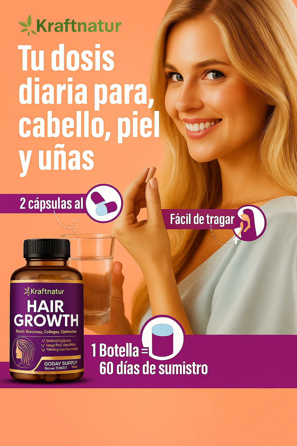 Hair Growth-Restauración Capilar-Bloqueador Natural(DHT)