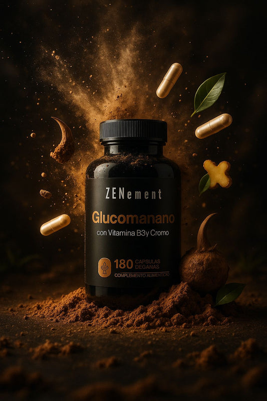 Glucomanano 4200mg por Dosis, con Vitamina B3 y Cromo - Fibra de Raíz de Konjac - Para el Control de Peso - 180 Cápsulas Veganas